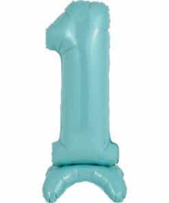 Pastel Blue Number 1 Shaped Stand Up Balloon