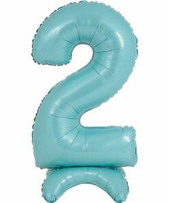 Pastel Blue Number 2 Shaped Stand Up Balloon