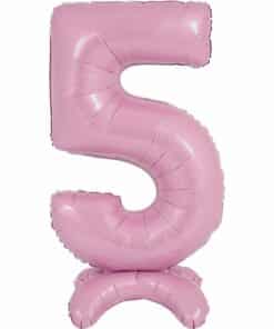 Pastel Pink Number 5 Shaped Stand Up Balloon