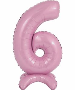 Pastel Pink Number 6 Shaped Stand Up Balloon