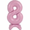 Pastel Pink Number 8 Shaped Stand Up Balloon
