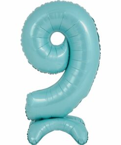 Pastel Blue Number 9 Shaped Stand Up Balloon