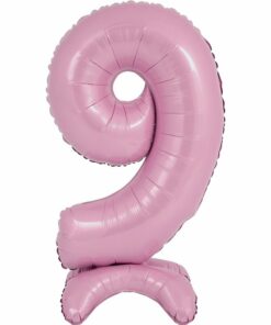 Pastel Pink Number 9 Shaped Stand Up Balloon