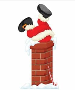 Santa Stuck In Chimney Christmas Lifesize Cardboard Cutout
