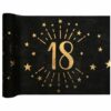 18th Black Metallic Fabric Table Runner