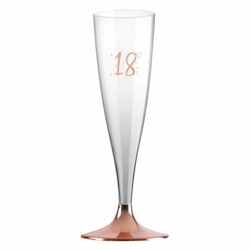 18th Rose Gold Champagne Flutes