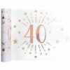 40th White Metallic Fabric Table Runner