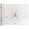 50th White Metallic Fabric Table Runner