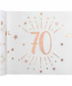 70th White Metallic Fabric Table Runner