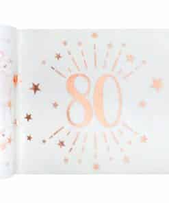 80th White Metallic Fabric Table Runner