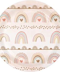 Boho Rainbow Paper Dessert Plates