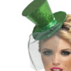 Green Mini Top Hat With Veil