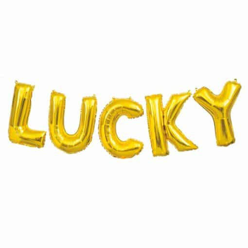 LUCKY gold Balloon Bunting