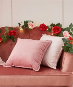 Rose Foliage Garland with String Lights