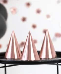 Alternative view of 6 x Rose Gold Metallic Cone Hats