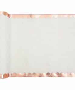 Alternative view of Scalloped Rose Gold Linen Table Runner - 3m