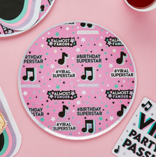 TikTok Musical Note Themed Paper Plates