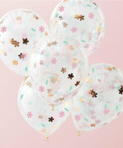 Floral Confetti Latex Balloons