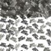 Happy Birthday Black & Silver Metallic Table Confetti