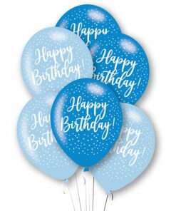 Happy Birthday Blue Latex Balloons
