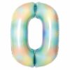 Number 0 Pastel Rainbow Foil Balloon