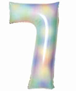 Number 7 Pastel Rainbow Foil Balloon