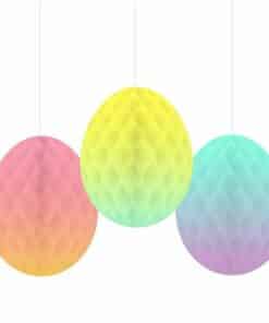 Ombre Hanging Honeycomb Egg Decorations