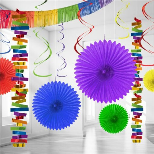 Rainbow Paper & Foil Room Decorating Kit