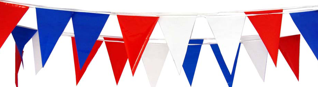 Red, White & Blue Plastic Pennant Bunting