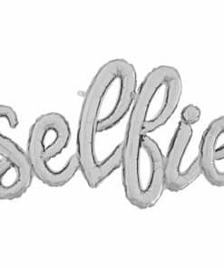 Selfie Silver Script Foil Balloon