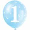 1st Birthday Blue Latex Balloons