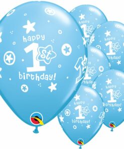 1st Birthday Boys Stars Blue Balloons