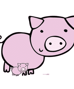 Cute Pig Lifesize Cardboard Cutout