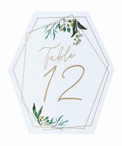 Alternative view of Geometric Greenery Wedding Table Numbers 1-12