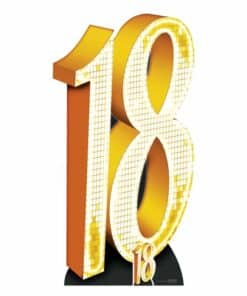 Number 18 Gold Large Cardboard Cutout