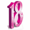 Number 18 Pink Large Cardboard Cutout