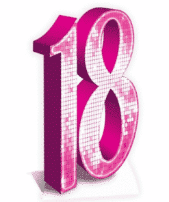 Number 18 Pink Large Cardboard Cutout