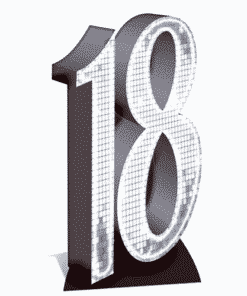 Number 18 Silver Large Cardboard Cutout