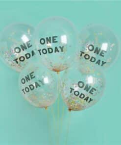 Alternative view of 5 x One Today Confetti Balloons - 12"