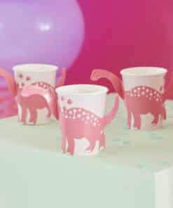 Pink Dinosaur Paper Cups