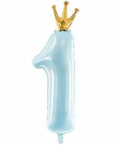 Pastel Blue 1st Birthday Prince Balloon