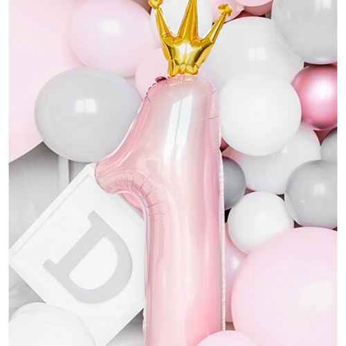 Pastel Pink 1st Birthday Princess Balloon