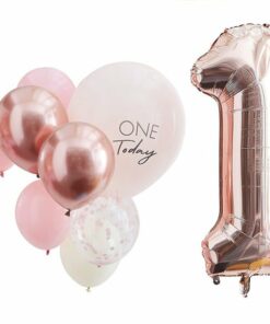 Alternative view of Pink & Rose Gold 1 Today Balloon Bundle