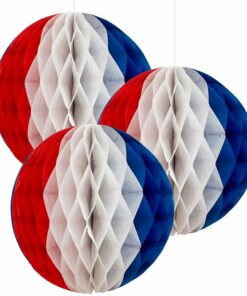 Red, White & Blue Honeycomb Hanging Decorations