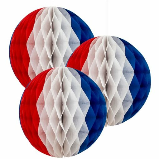 Red, White & Blue Honeycomb Hanging Decorations