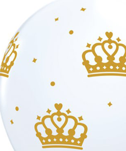 King's Coronation Crown Printed Latex Balloons