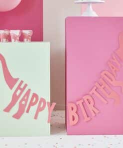 Alternative view of Pink Happy Birthday Dinosaur Shaped Bunting - 1.37m