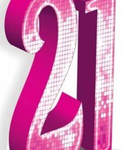 Number 21 Pink Large Cardboard Cutout