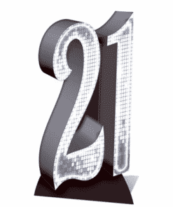 Number 21 Silver Large Cardboard Cutout