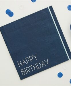 Mix It Up Blue Happy Birthday Eco Paper Napkins